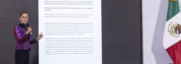 Envía Sheinbaum al Congreso reforma de artículo constitucional sobre soberanía