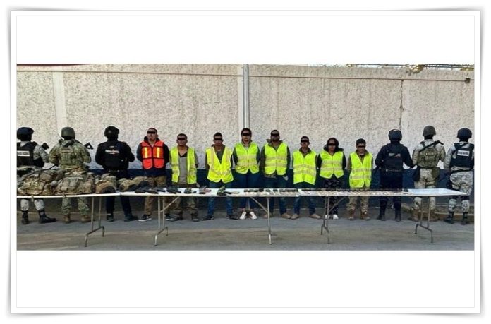 Detienen a ocho personas con armamento y equipo táctico en Hidalgo,NL