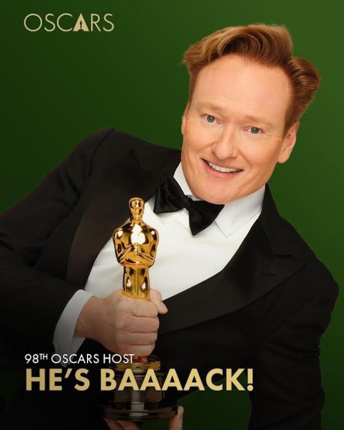 Conan O’Brien repetirá como presentador en los Oscar 2026
