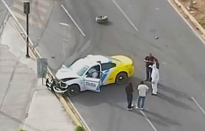 Video:Policía es asesinado con su propia arma; agresor huye en patrulla y es abatido tras persecución: Condena Adrián el hecho