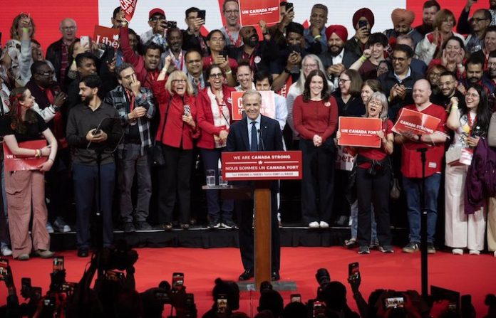 El gobernante Partido Liberal de Canadá, ganador de las elecciones legislativas