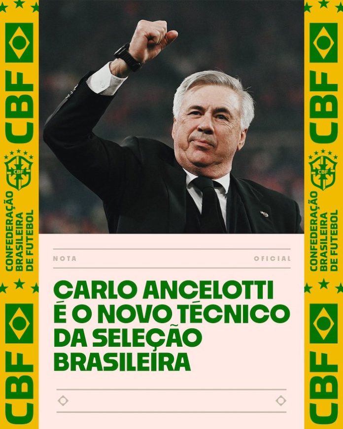 Carlo Ancelotti es el nuevo director técnico de la selección de Brasil de cara al Mundial 2026