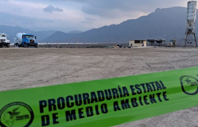 Autoridades frenan instalación de planta concretera irregular en García