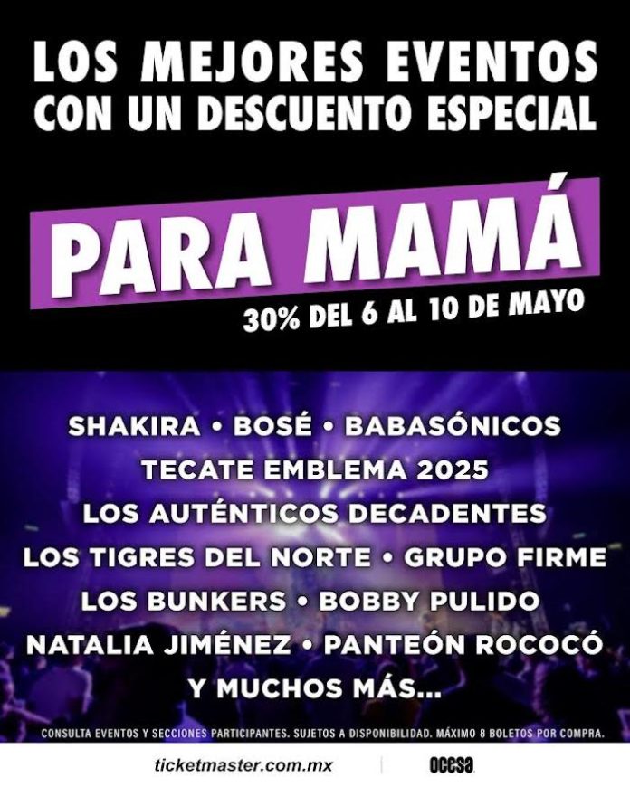 Ticketmaster lanza descuentos en todos estos eventos por el Día de las Madres