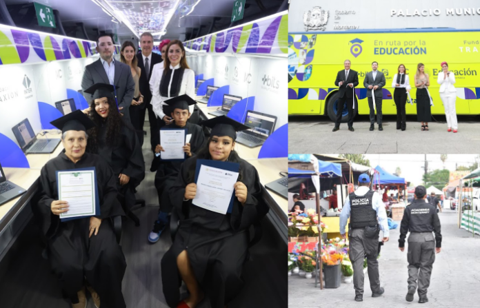 Monterrey impulsa combate al rezago educativo con graduación de 128 alumnos e inauguración de aula móvil