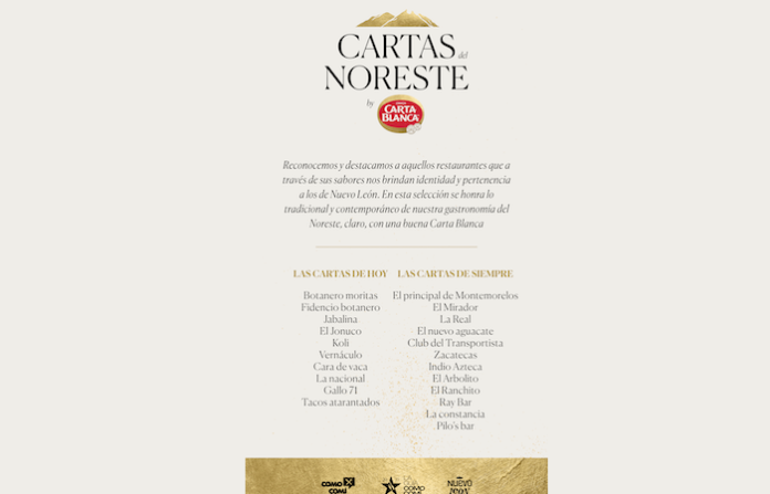 Carta Blanca lanza guía gastronómica con lo mejor del noreste mexicano