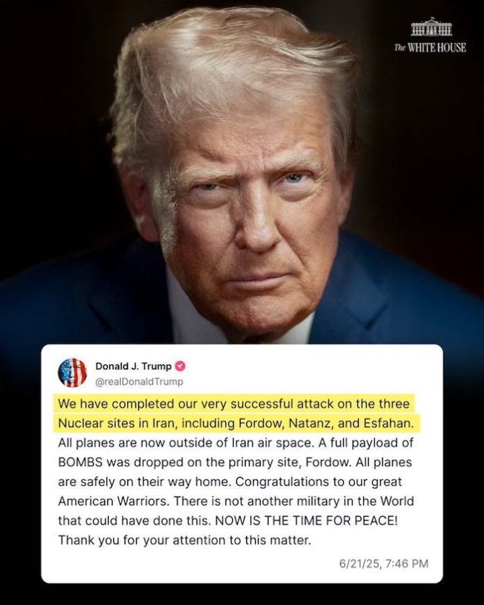 Estados Unidos lanza ataques contra las instalaciones nucleares en Irán