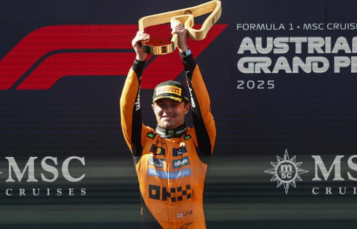 Lando Norris se impone en Austria tras feroz duelo con Piastri y deja fuera a Verstappen en la primera vuelta