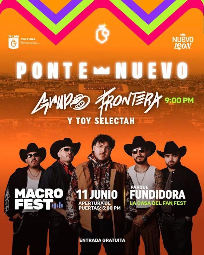 Grupo Frontera animará previa del Mundial 2026 en MacroFest gratuito