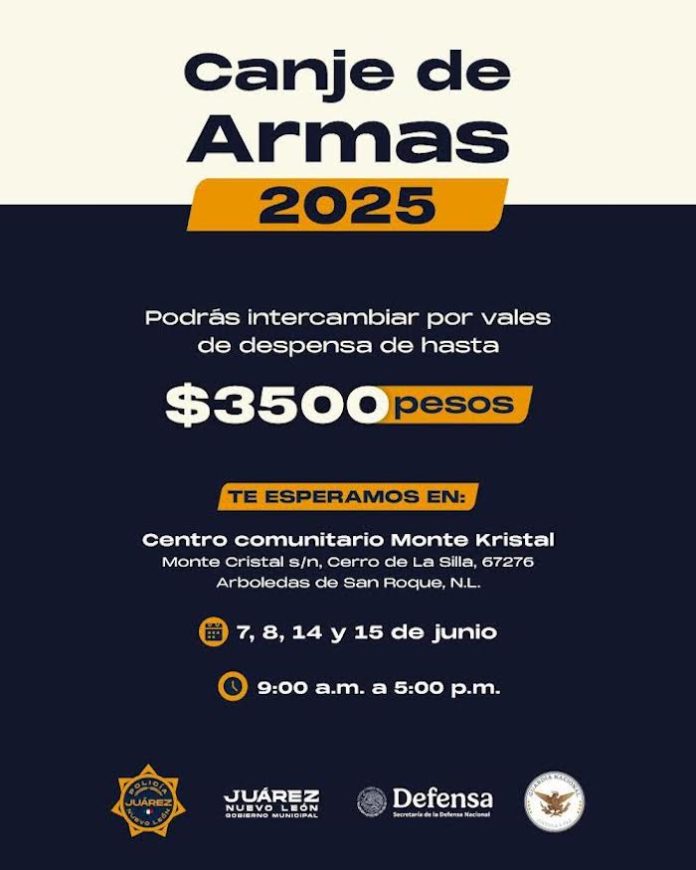 Invita Juárez a sumarse al Canje de Armas 2025