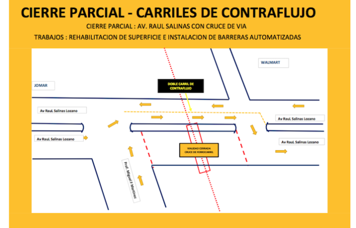 Escobedo moderniza cruce ferroviario: cierran parcialmente Raúl Salinas por dos semanas