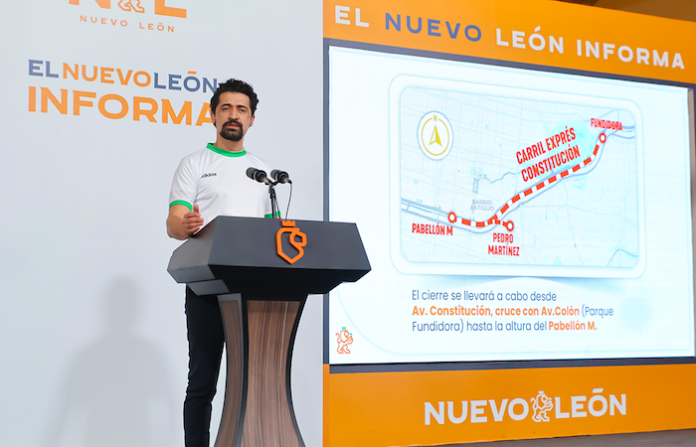 Cierran carril exprés de Avenida Constitución por obras del Metro; permanecerá cerrado hasta agosto