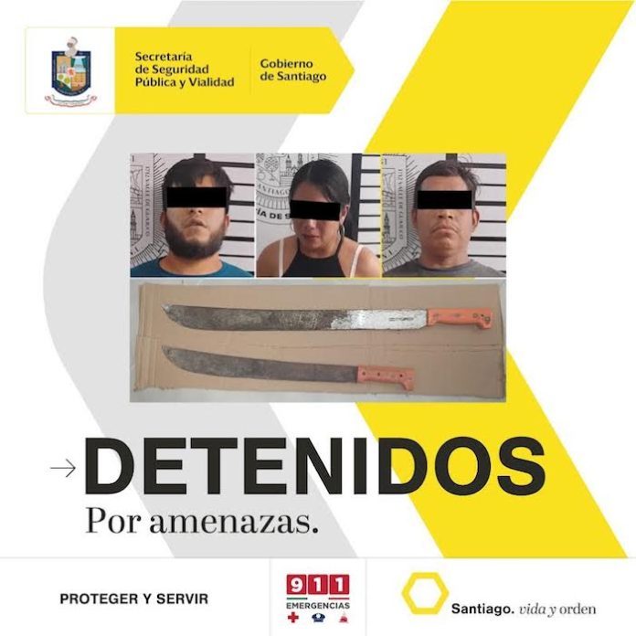 Amenazan de muerte a comerciante con machetes y dicen ser de un cártel; tres detenidos en Santiago