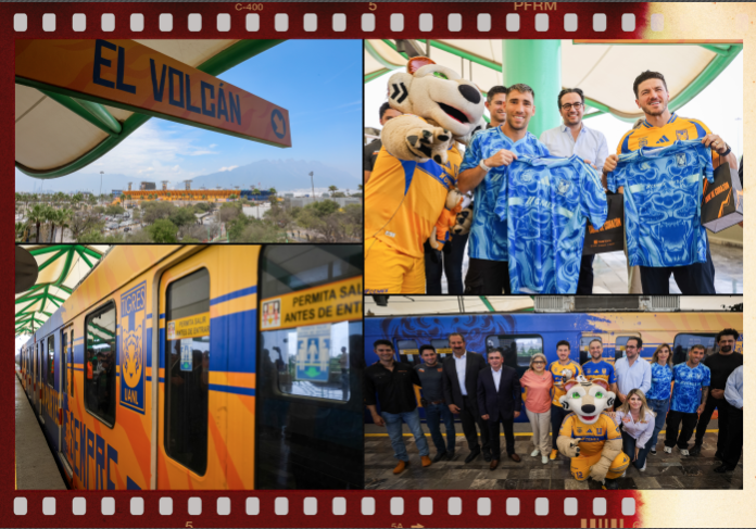 El Metro se pinta de azul y amarillo: Samuel García presenta el vagón y estación temática de Tigres