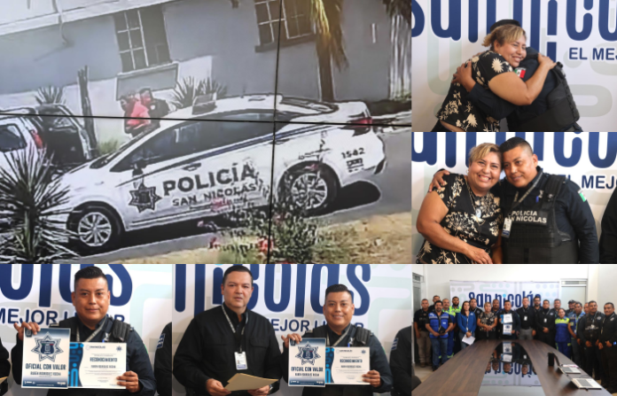 Reconocen a policía de San Nicolás por salvar la vida de una mujer