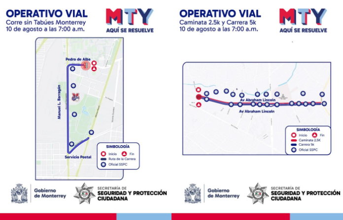 Monterrey prepara cierres viales por dos carreras dominicales
