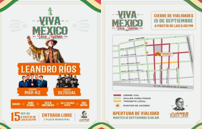Leandro Ríos, Mar-K2 y Dezigual encabezan los festejos patrios en Juárez