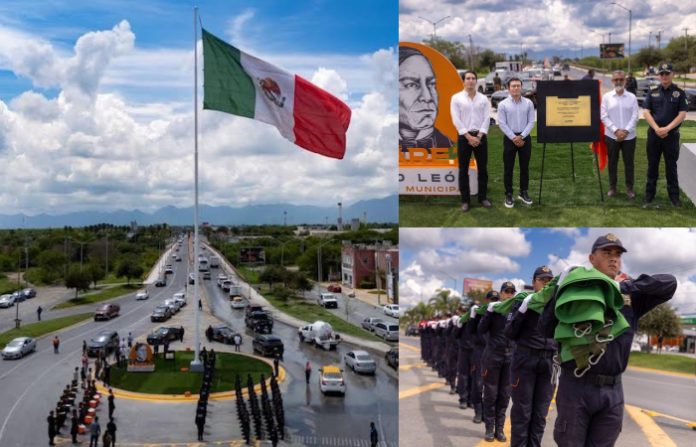 Juárez celebra el 215 Aniversario de la Independencia con izamiento de Asta Bandera Monumental