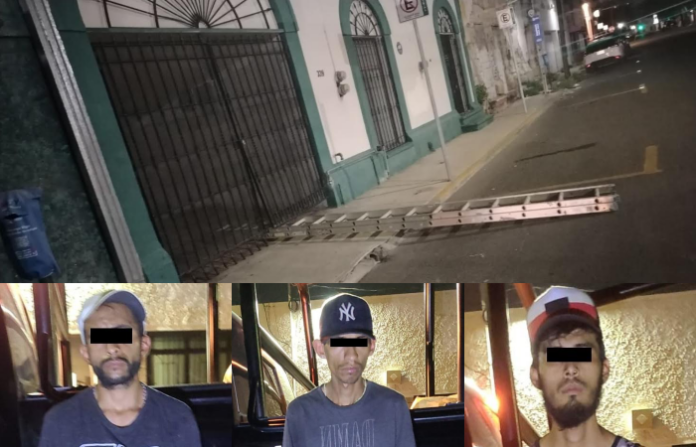 Cámaras del C4 permiten detener a tres hombres por robo en oficinas sindicales del centro de Monterrey