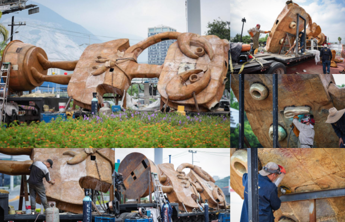 San Pedro recibe la escultura monumental “Niña Cangrejo”, legado impulsado por Mauricio Fernández