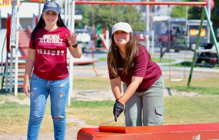 Diputadas de Morena rehabilitan espacios públicos en García y Escobedo
