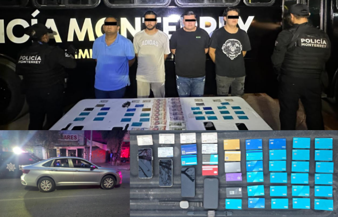 Solo vienen a robar: detienen a cuatro en Monterrey con tarjetas bancarias