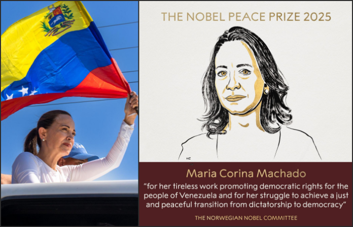 El Nobel de la Paz 2025 recae en la opositora venezolana María Corina Machado