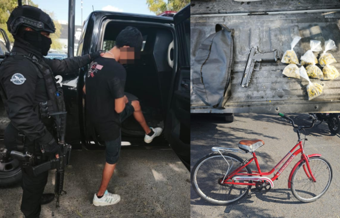 Detienen a menor con arma de fuego y droga en Monterrey
