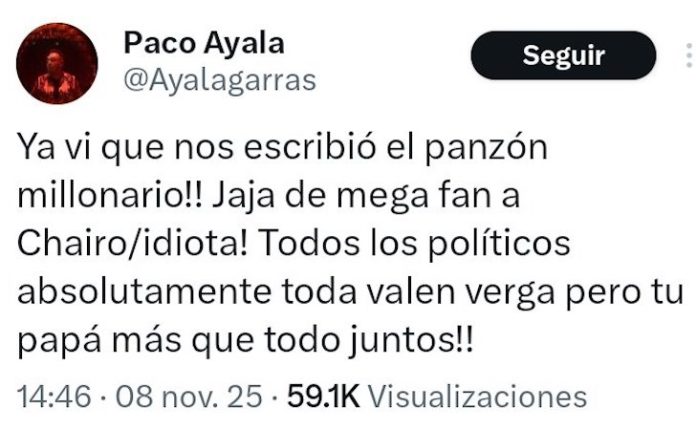 Paco Ayala responde a José Ramón López Beltrán y reaviva la polémica entre Molotov y la 4T