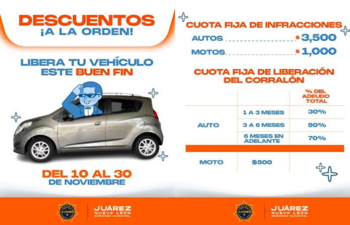Juárez impulsa descuentos y beneficios viales durante el Buen Fin 2025