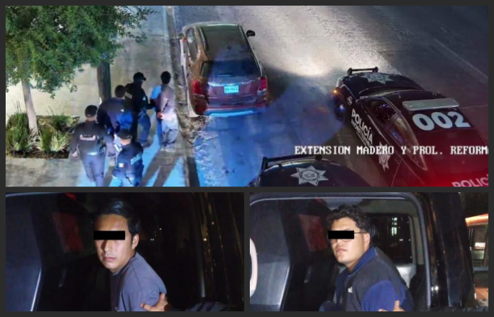 Video: Botón de alerta activa operativo “Escudo” y caen dos jóvenes por asalto a una mujer en la colonia Acero