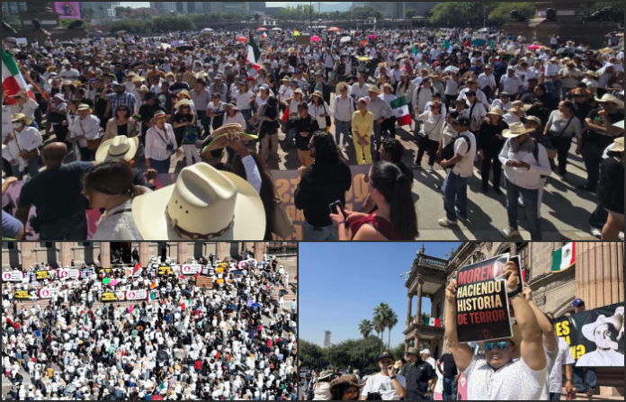 “No somos bots”: marcha en NL revienta contra Morena y la violencia en el País