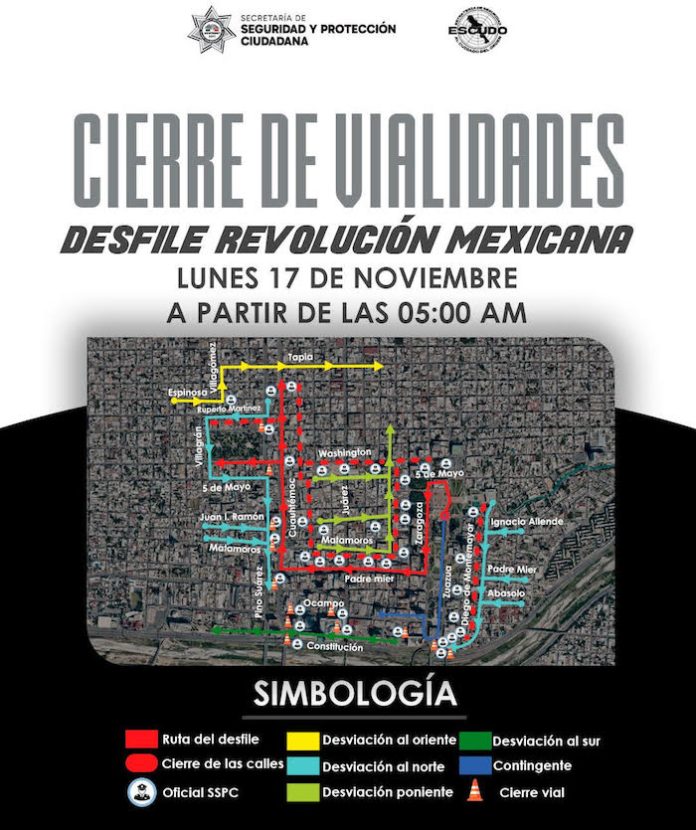 Anuncian cierres viales en el Centro de Monterrey por el desfile de la Revolución Mexicana 2025