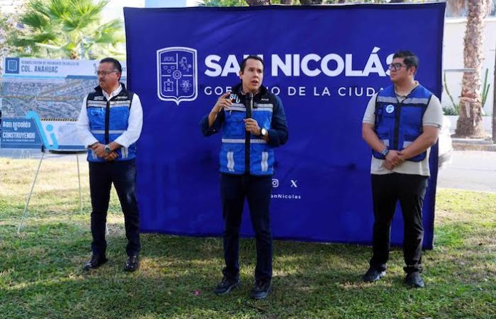 San Nicolás inicia rehabilitación vial en la colonia Anáhuac