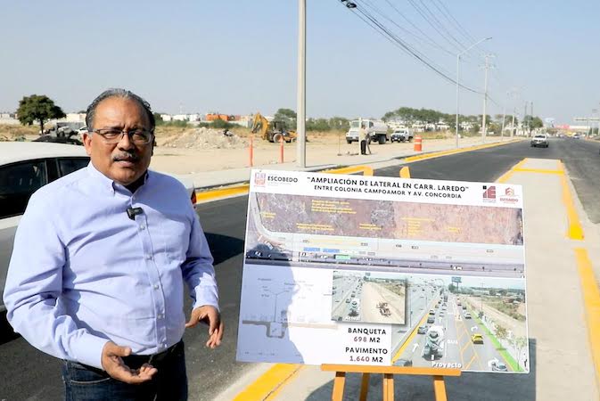 Escobedo desahoga tráfico en la Carretera a Laredo con nuevos carriles y reordenamiento vial