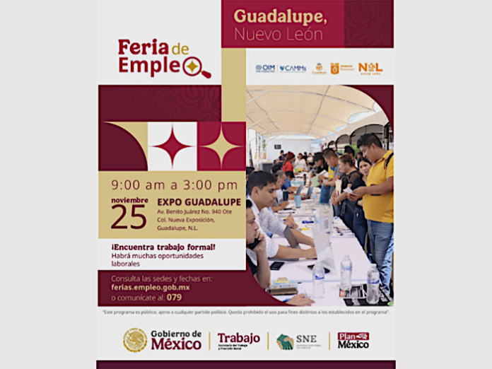 Feria de Empleo en Guadalupe ofrecerá más de mil vacantes con la participación de 50 empresas