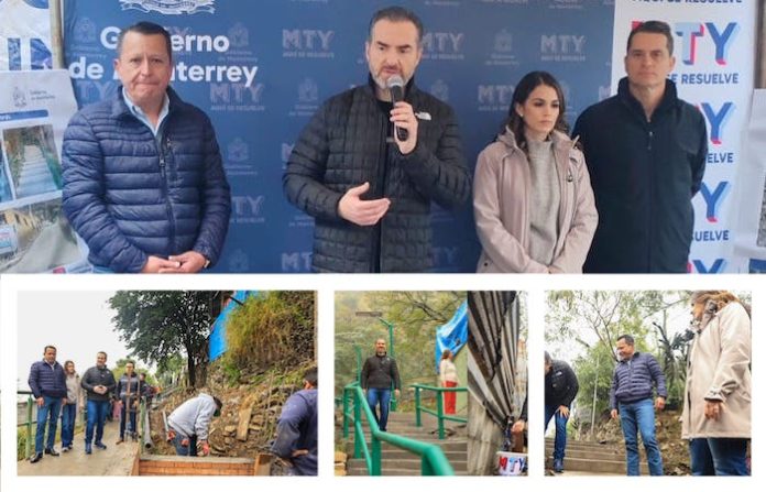 Entregan en Monterrey obras de movilidad y servicios en Cerro de la Campana