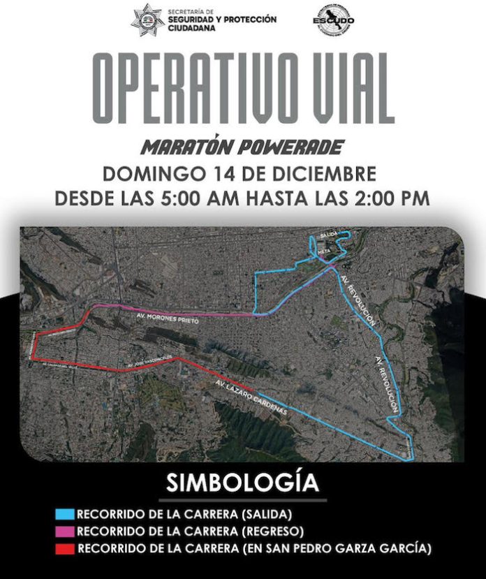 Implementarán operativo vial por Maratón Powerade en Monterrey