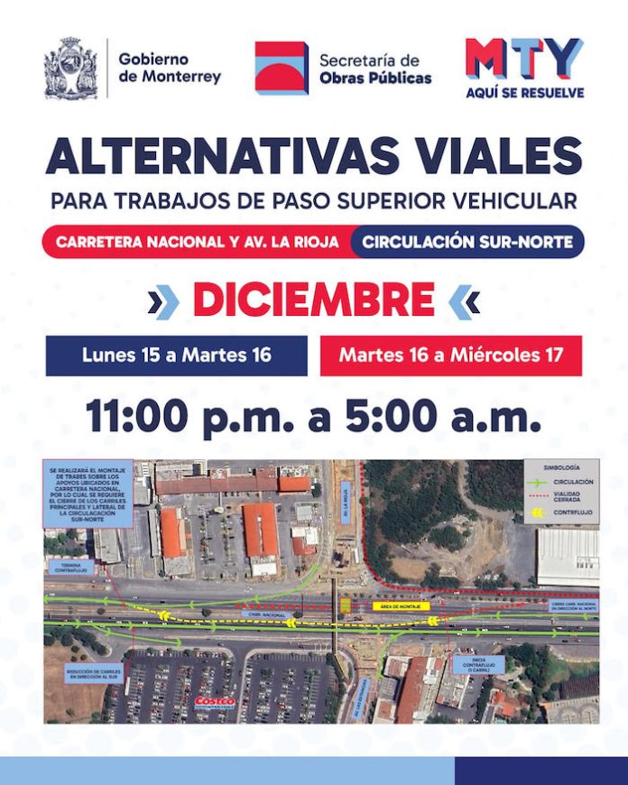 Anuncian cierres nocturnos y contraflujo por obras del Circuito Vial Huajuco