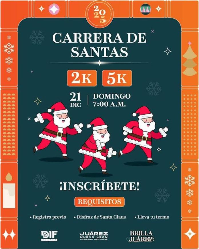 Juárez se alista para correr con espíritu navideño en la primera Carrera de Santas