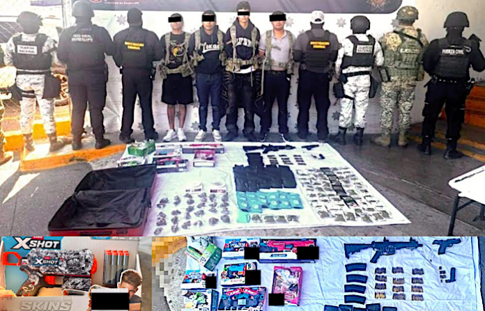 Cae célula delictiva en Guadalupe mientras repartía juguetes bélicos