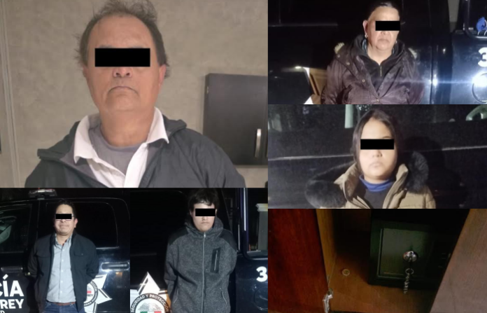 Cae familia completa por robos y daños en notarías de Monterrey