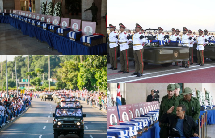 Los cuerpos de los combatientes cubanos caídos tras el ataque de EU contra Venezuela arriban a la Habana