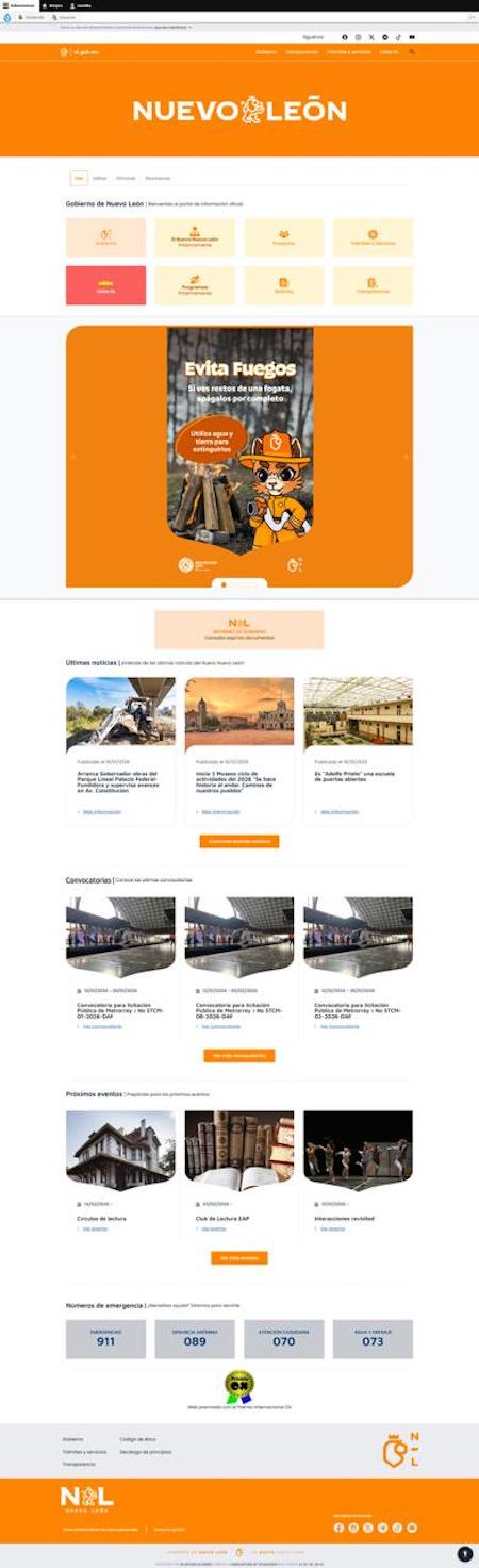 Portal del Gobierno de Nuevo León obtiene galardón internacional por su calidad informativa