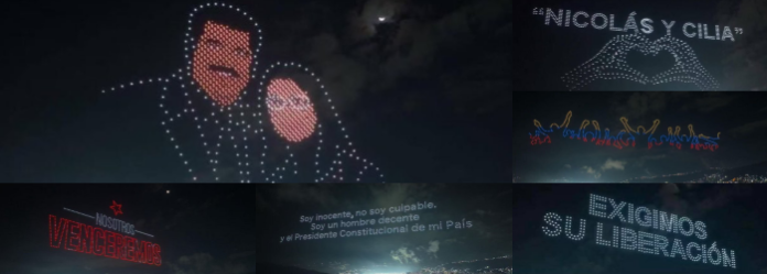 Un mensaje directo a Washington: Venezuela exige libertad para Maduro y Flores con un imponente espectáculo de drones