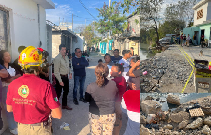 Deslave en el Río Pesquería obliga a evacuar vivienda en Escobedo