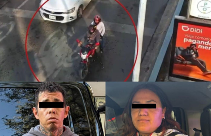 Cae pareja en el Centro de Monterrey con motocicleta robada