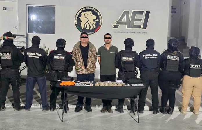 Detienen en García a dos hombres armados y una menor con droga; rescatan a niño de tres años