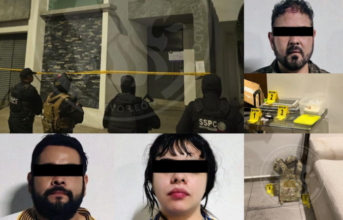 Cateo en General Escobedo deja tres detenidos y aseguramiento de droga y arma larga