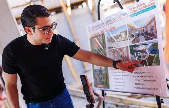 Supervisa Félix Arratia construcción de Centro Comunitario con avance superior al 50% en Juárez